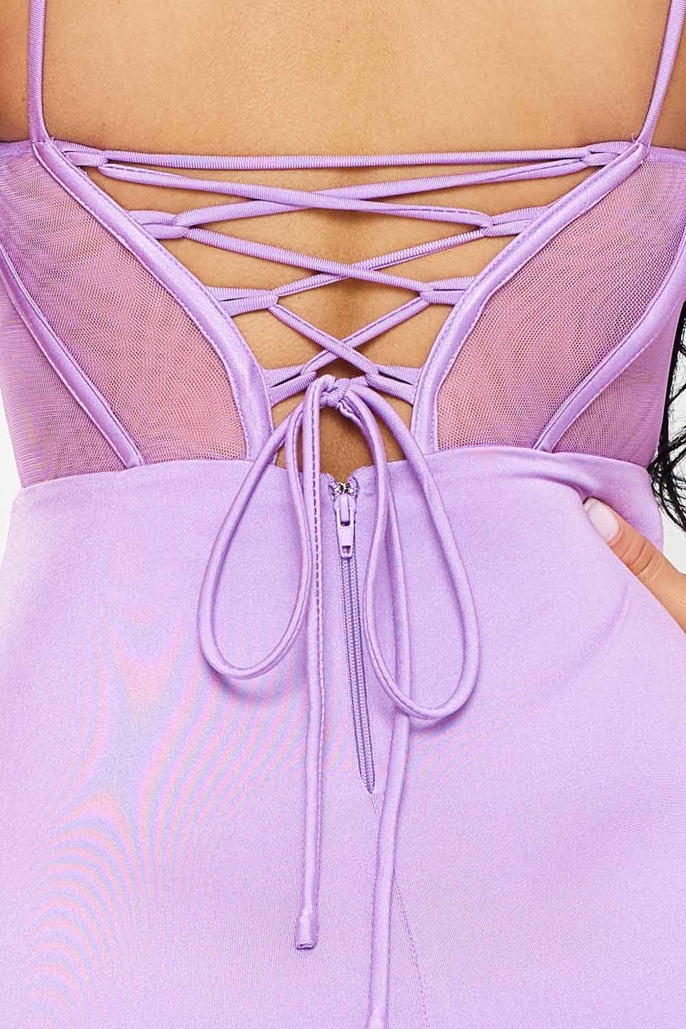 Satin Mesh Maxi Dress - Double Layer Ruffle Tulip Hem Gown BOUTINIE