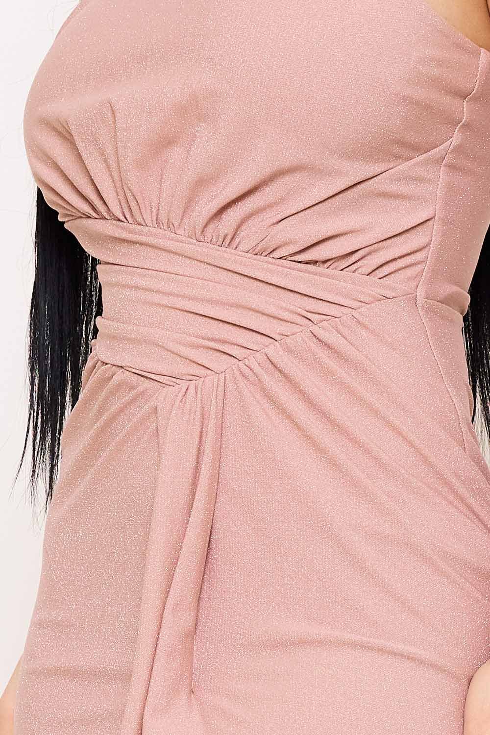 Metallic Knit Maxi Dress | Glitter Evening Gown, Sleeveless BOUTINIE