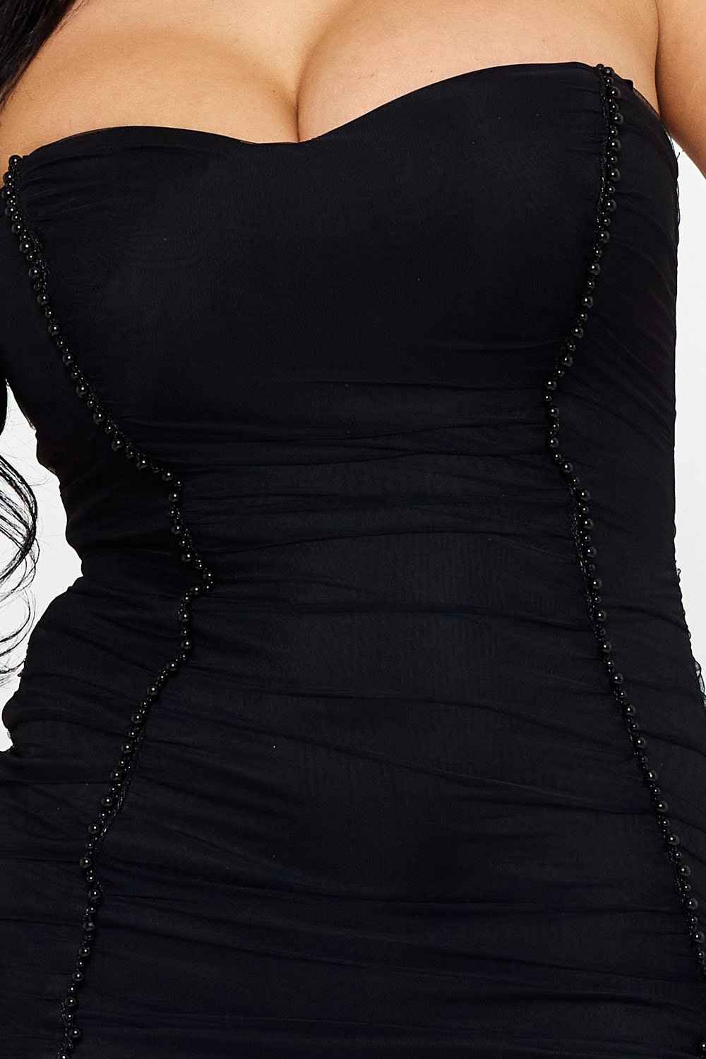 Overlay Mesh Mermaid Prom Dress