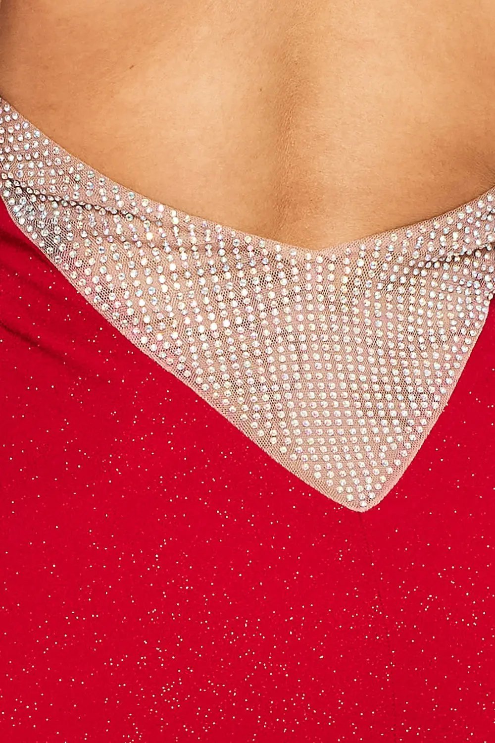 Glitter Halter Maxi Dress - Mermaid Silhouette Evening Gown BOUTINIE