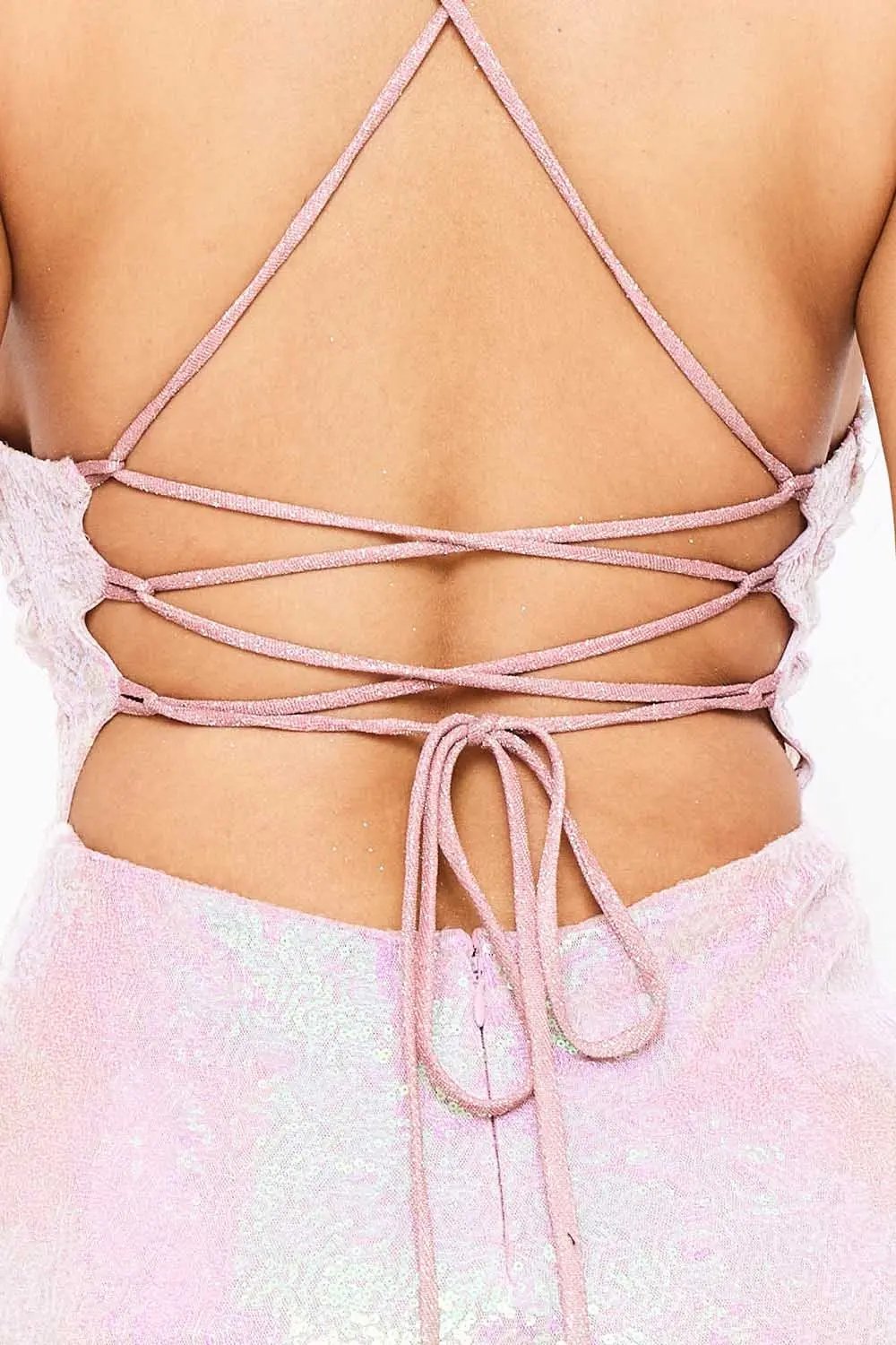 Sequin Corset Dress – Mermaid Silhouette Lace-Up Maxi Gown BOUTINIE