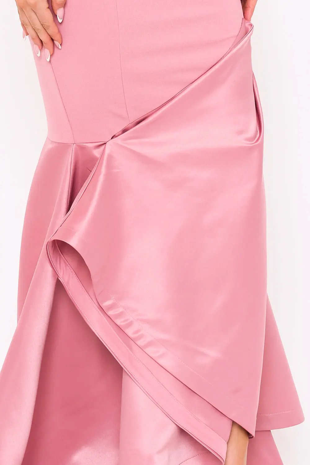 Mermaid Maxi Dress – Satin Evening Gown With Pleated Bust Detail BOUTINIE