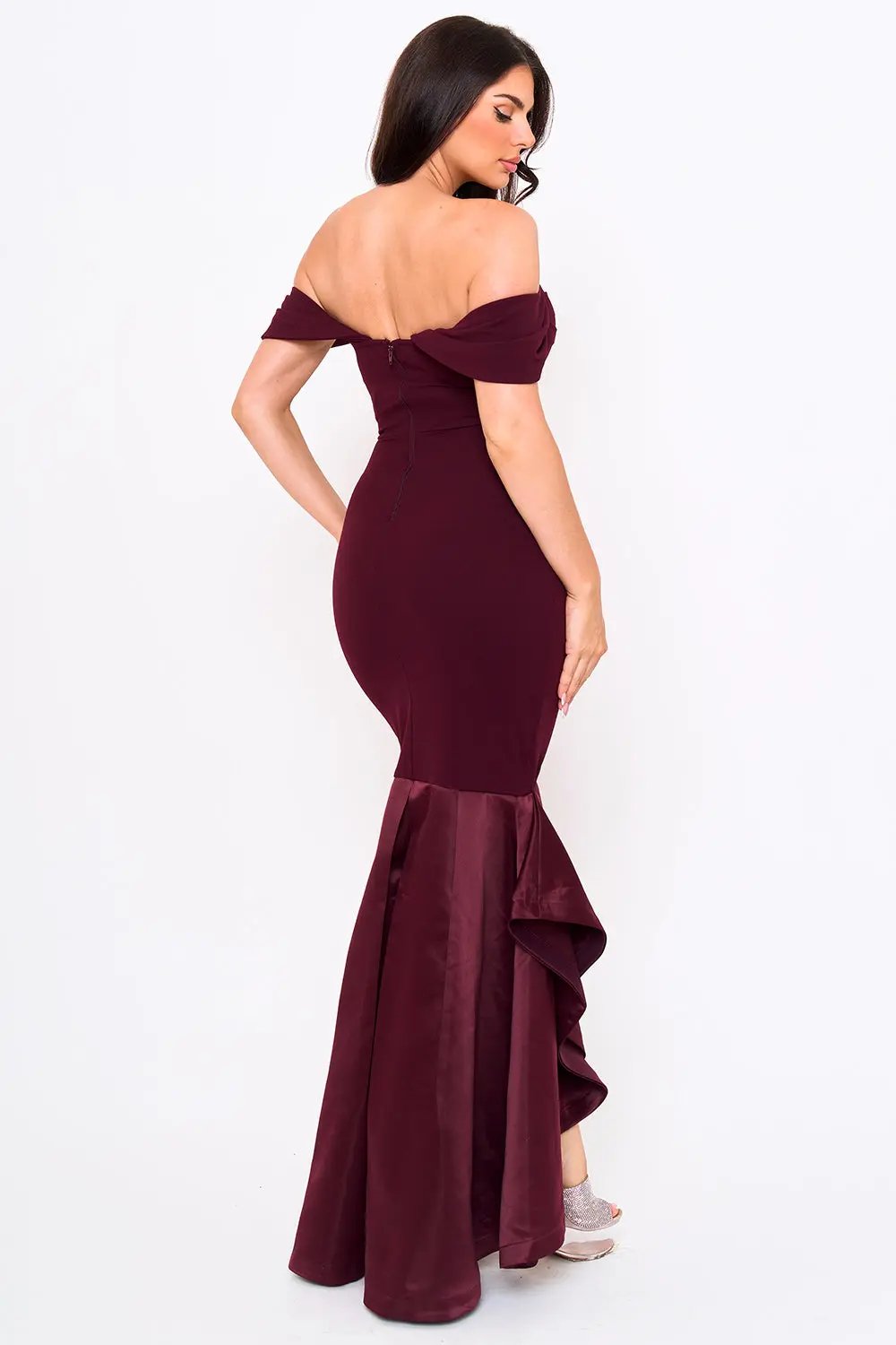 Mermaid Maxi Dress – Satin Evening Gown With Pleated Bust Detail BOUTINIE