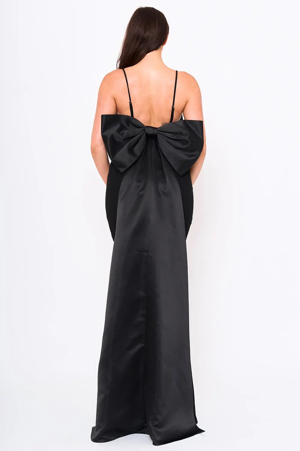 Mermaid Maxi Dress With Ribbon Bow & Sweetheart Neckline - Evening Occasion Wear BOUTINIE