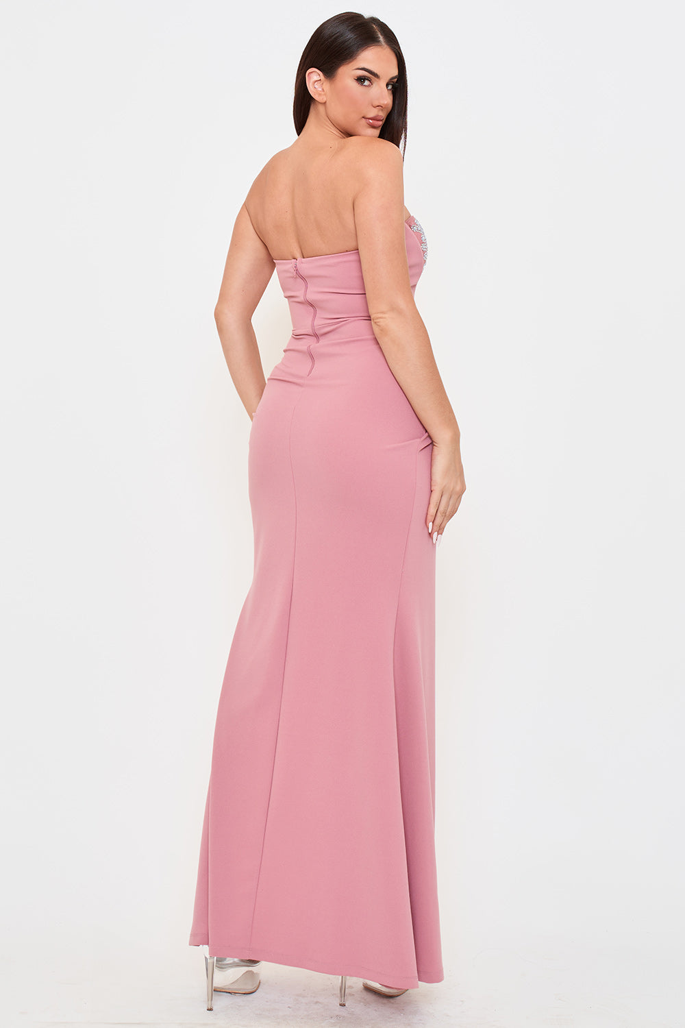 SDM2050SP - RHINESTONE BUSTIER TOP MERMAID MAXI DRESS Symphony USA Wholesale