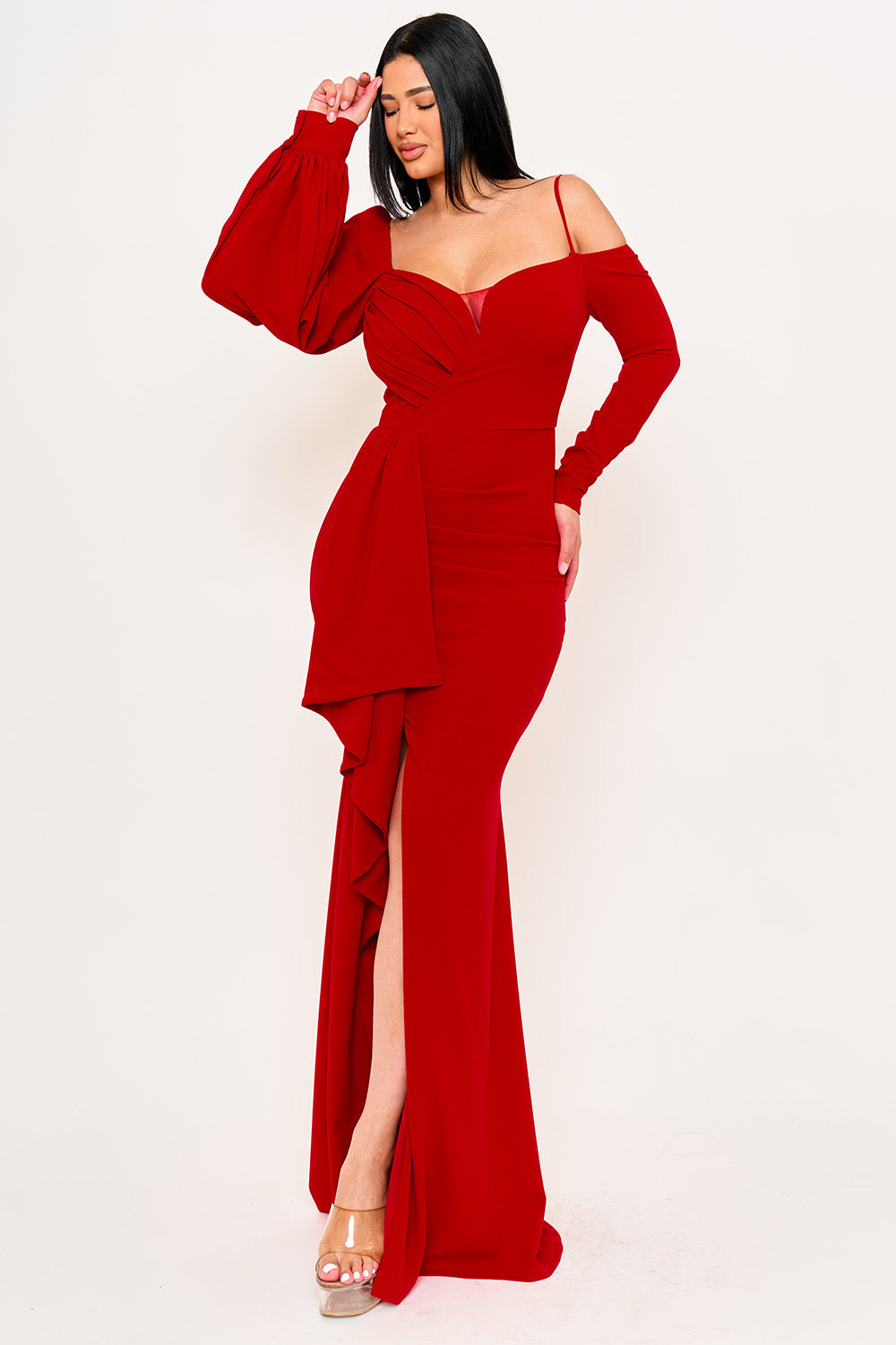 SDM2087HP - DIFFERENT SLEEVE DETAIL MAXI DRESS Symphony USA Wholesale