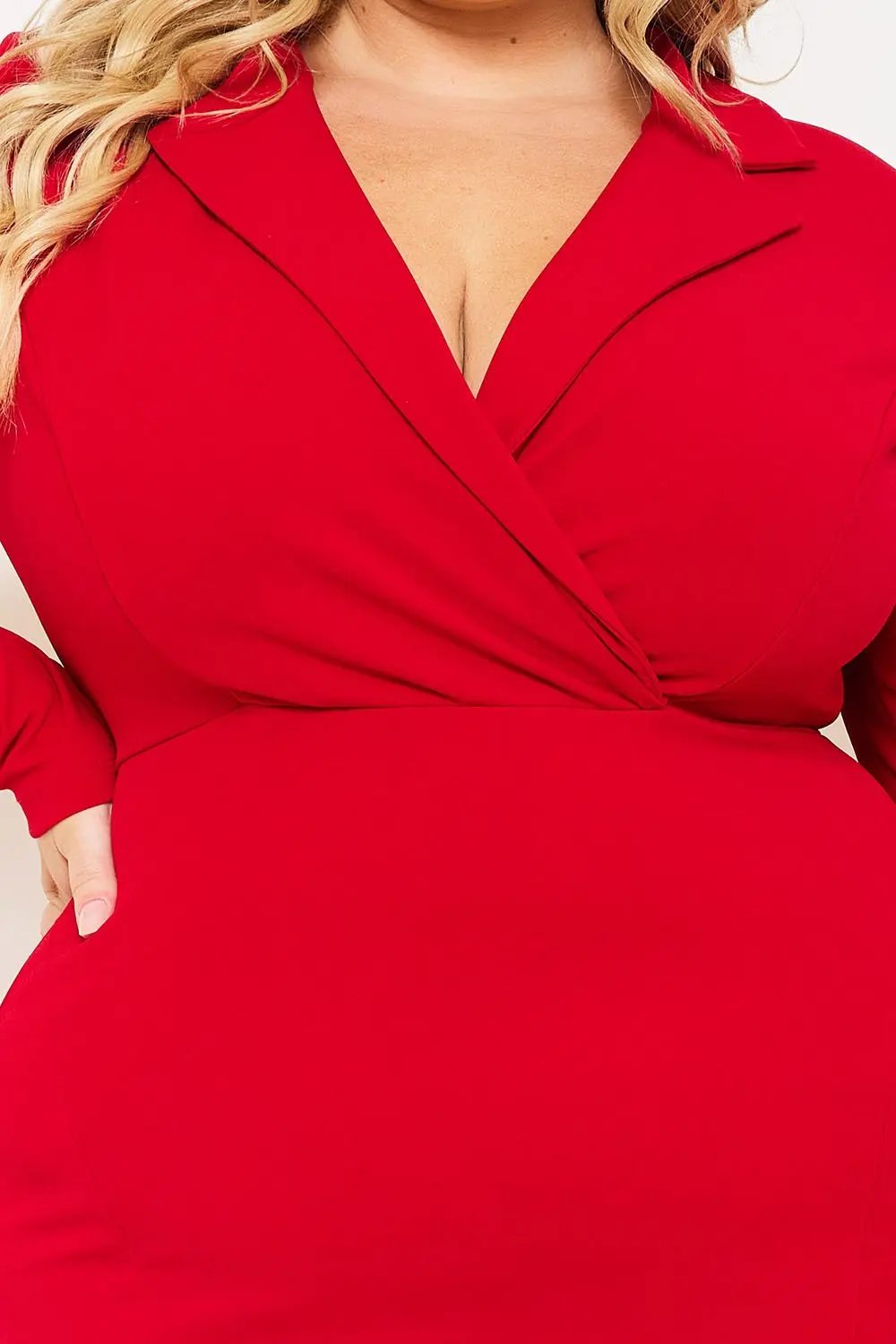 Plus Size Mini Dress - Long Sleeve Mesh Hem Party Dress BOUTINIE