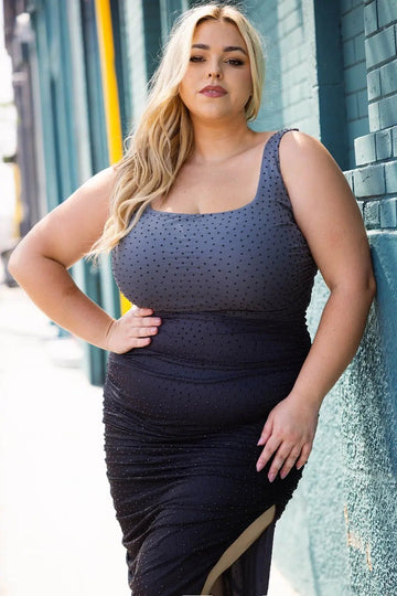 Plus Size Midi Dress – Open Back Ladder Tie Formal Wear BOUTINIE