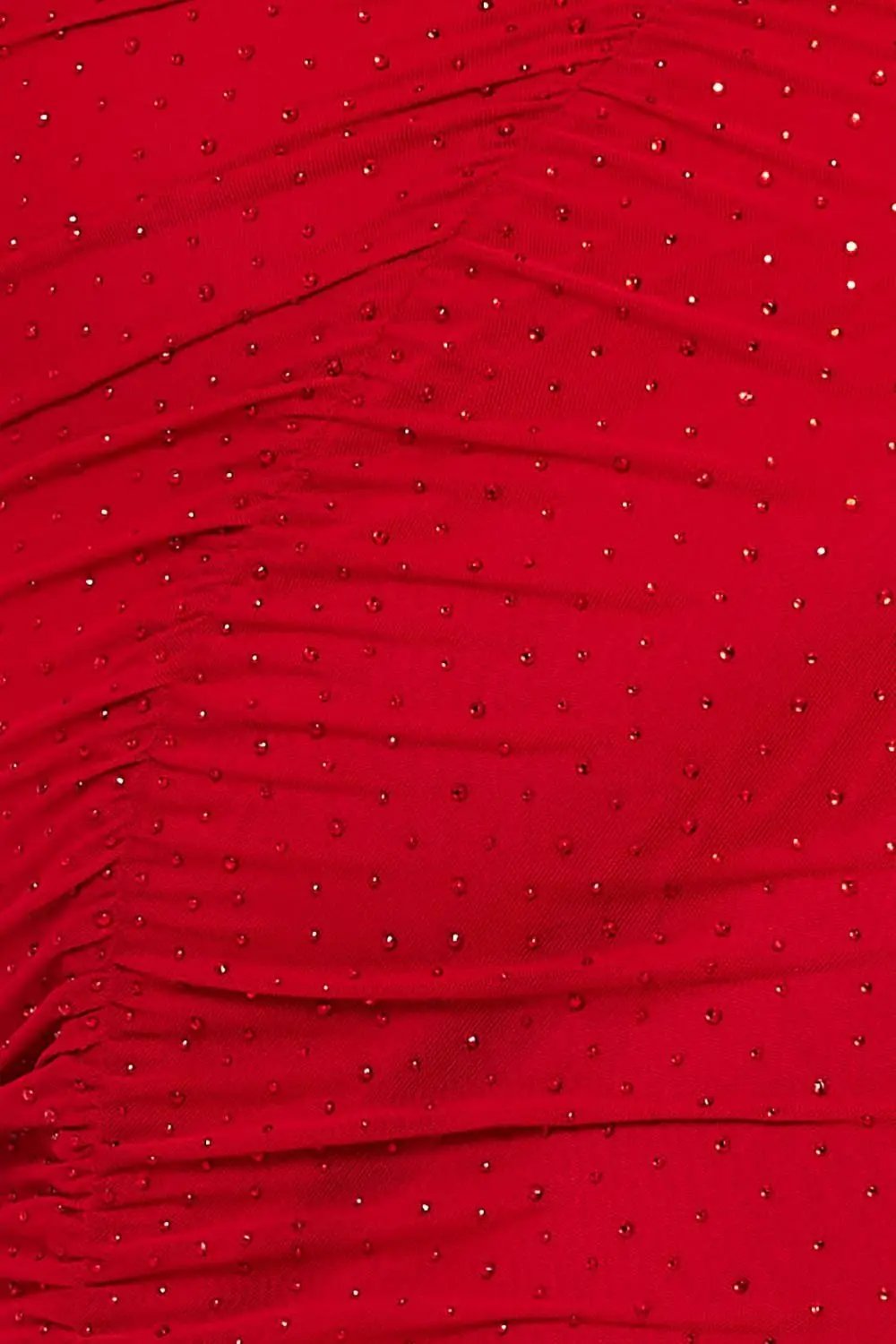 Plus Size Maxi Dress – Ruched Mesh Rhinestone Gown With Sheer Sleeves BOUTINIE