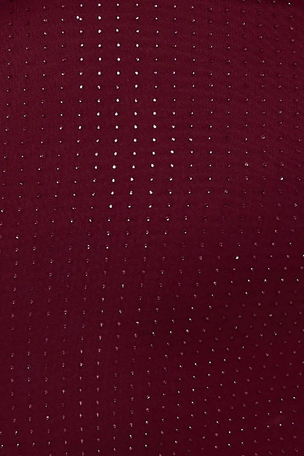 Plus Size Mini Dress - Rhinestone Mesh Asymmetric Neckline & Long Sleeve Party Wear BOUTINIE