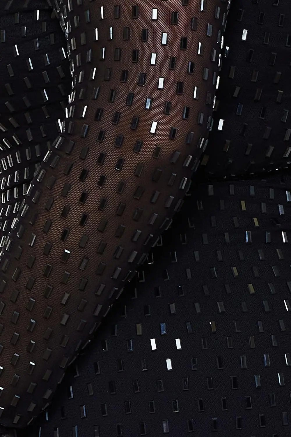 Plus Size Mini Dress - Off Shoulder Power Mesh Rhinestone Slip-On BOUTINIE