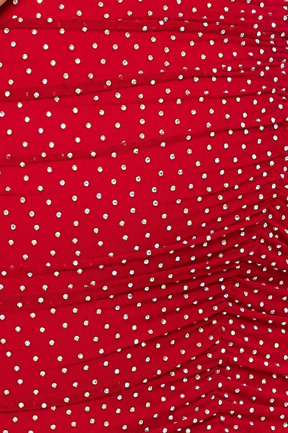 Plus Size Mini Dress - Rhinestone Power Mesh With Adjustable Straps & Zipper Skirt BOUTINIE