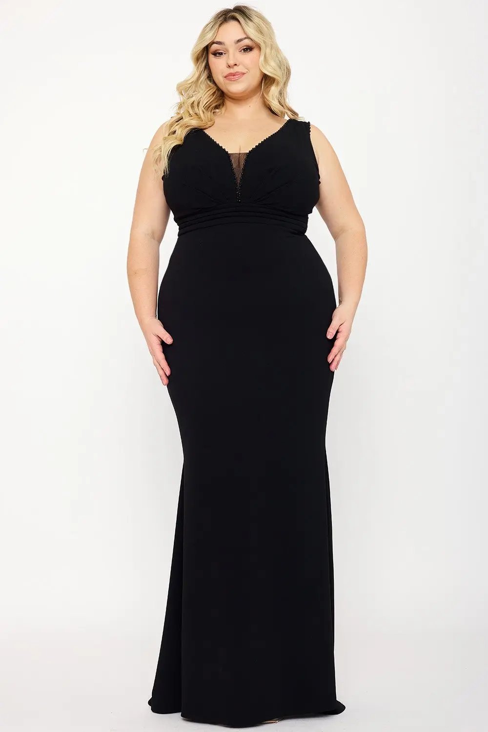 Plus Size Maxi Dress | Sleeveless Fitted Mermaid Silhouette BOUTINIE