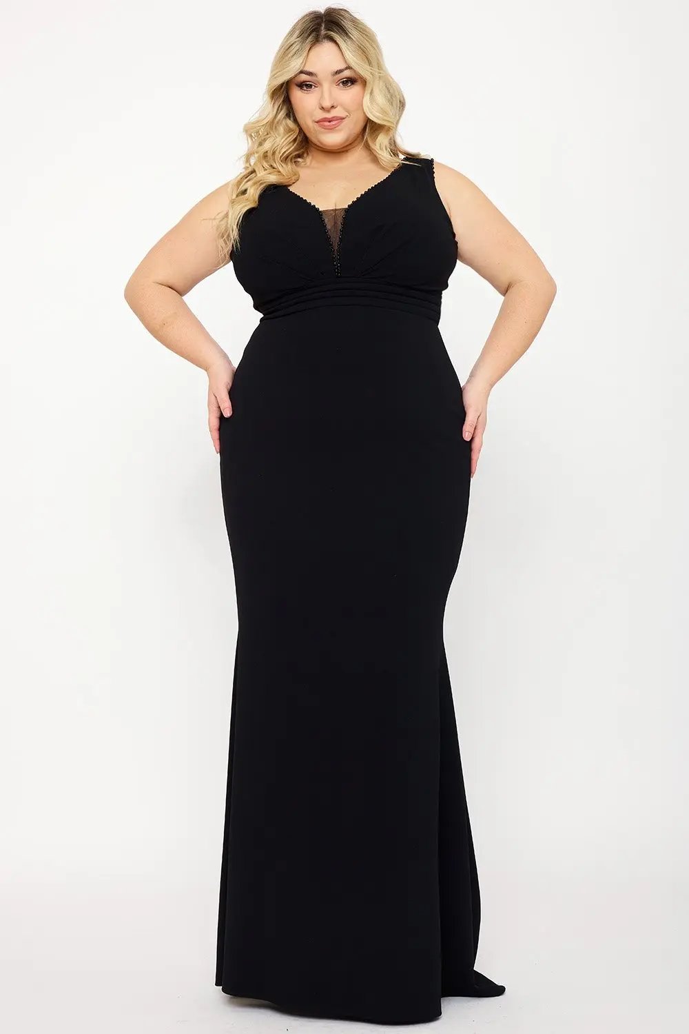 Plus Size Maxi Dress | Sleeveless Fitted Mermaid Silhouette BOUTINIE