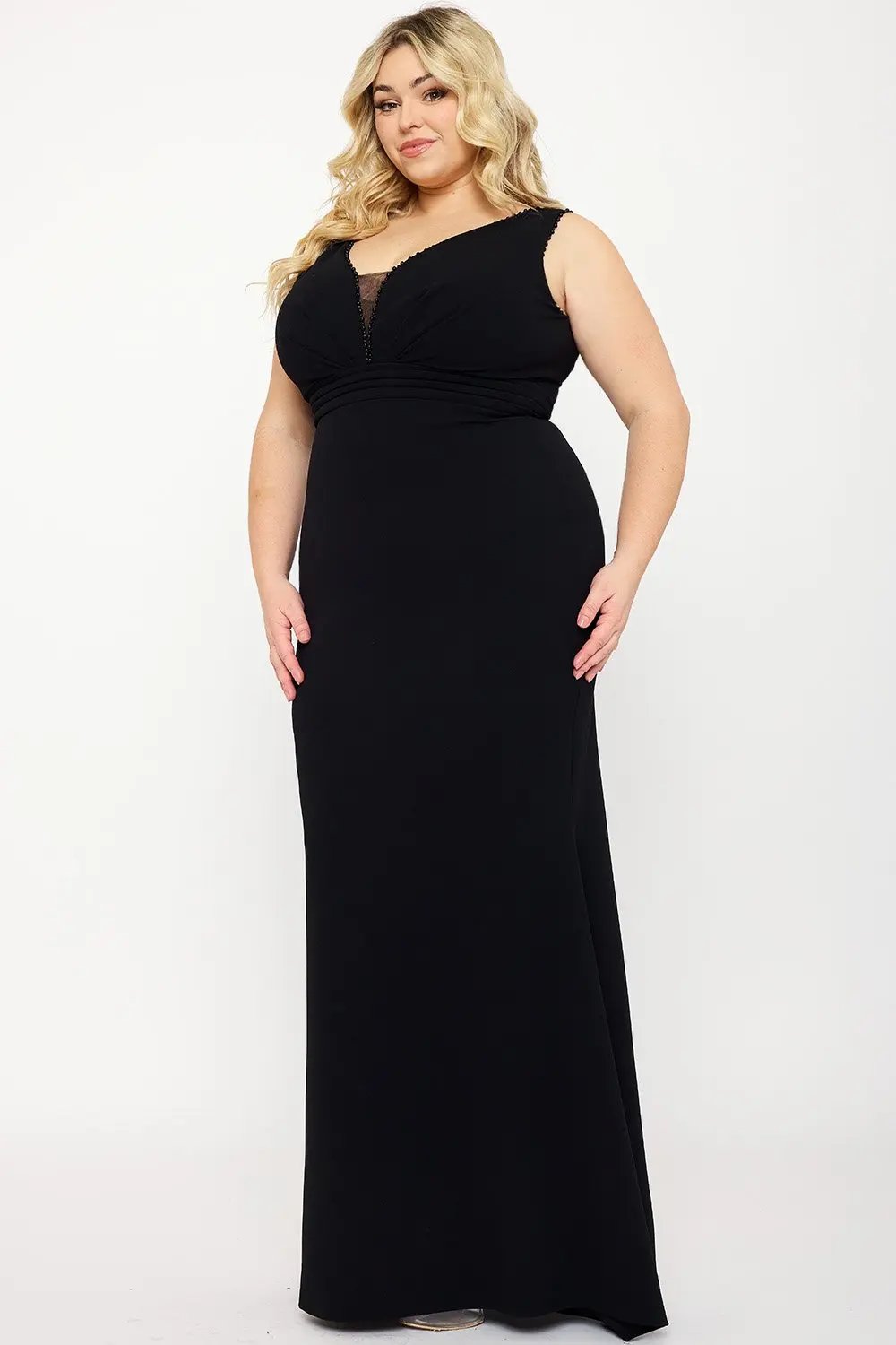 Plus Size Maxi Dress | Sleeveless Fitted Mermaid Silhouette BOUTINIE