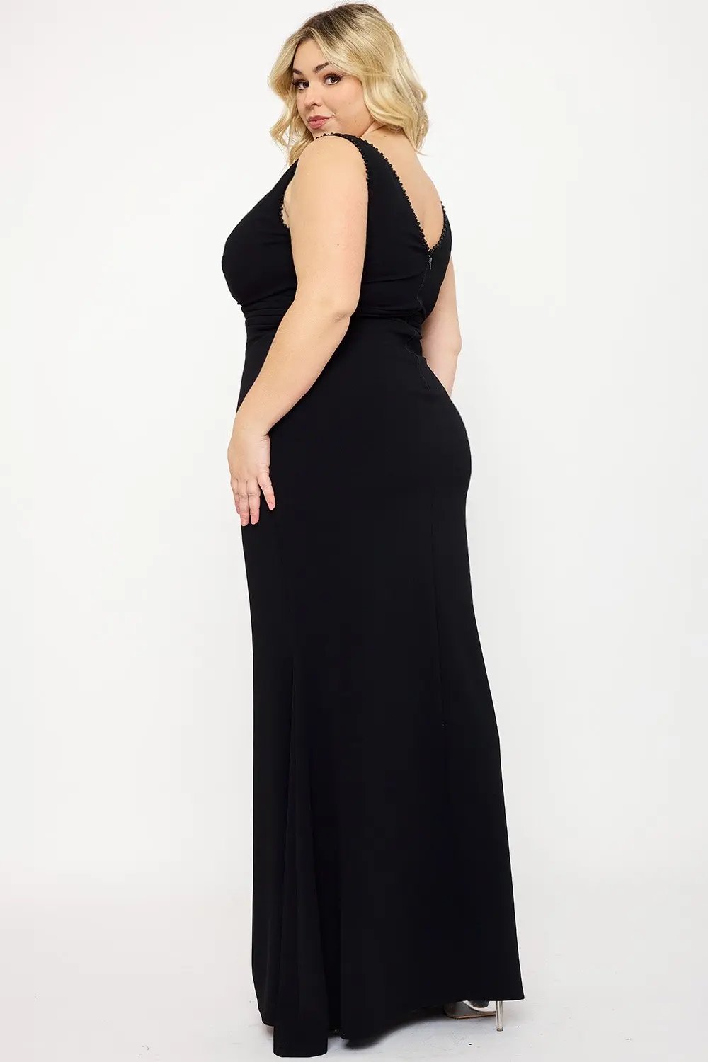 Plus Size Maxi Dress | Sleeveless Fitted Mermaid Silhouette BOUTINIE