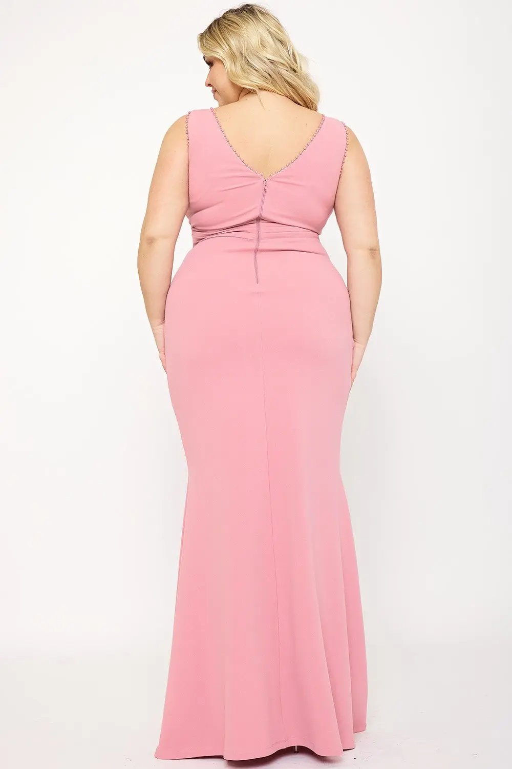 Plus Size Maxi Dress | Sleeveless Fitted Mermaid Silhouette BOUTINIE