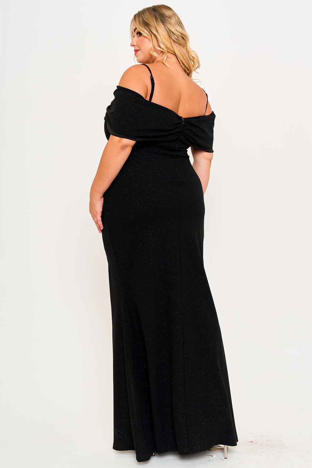 Glitter Bow Front Plus Size Maxi Dress