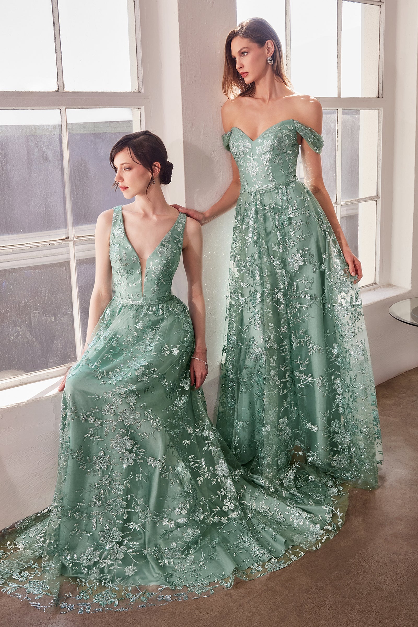 Glitter Print Sleeveless Gown by Amoris T606