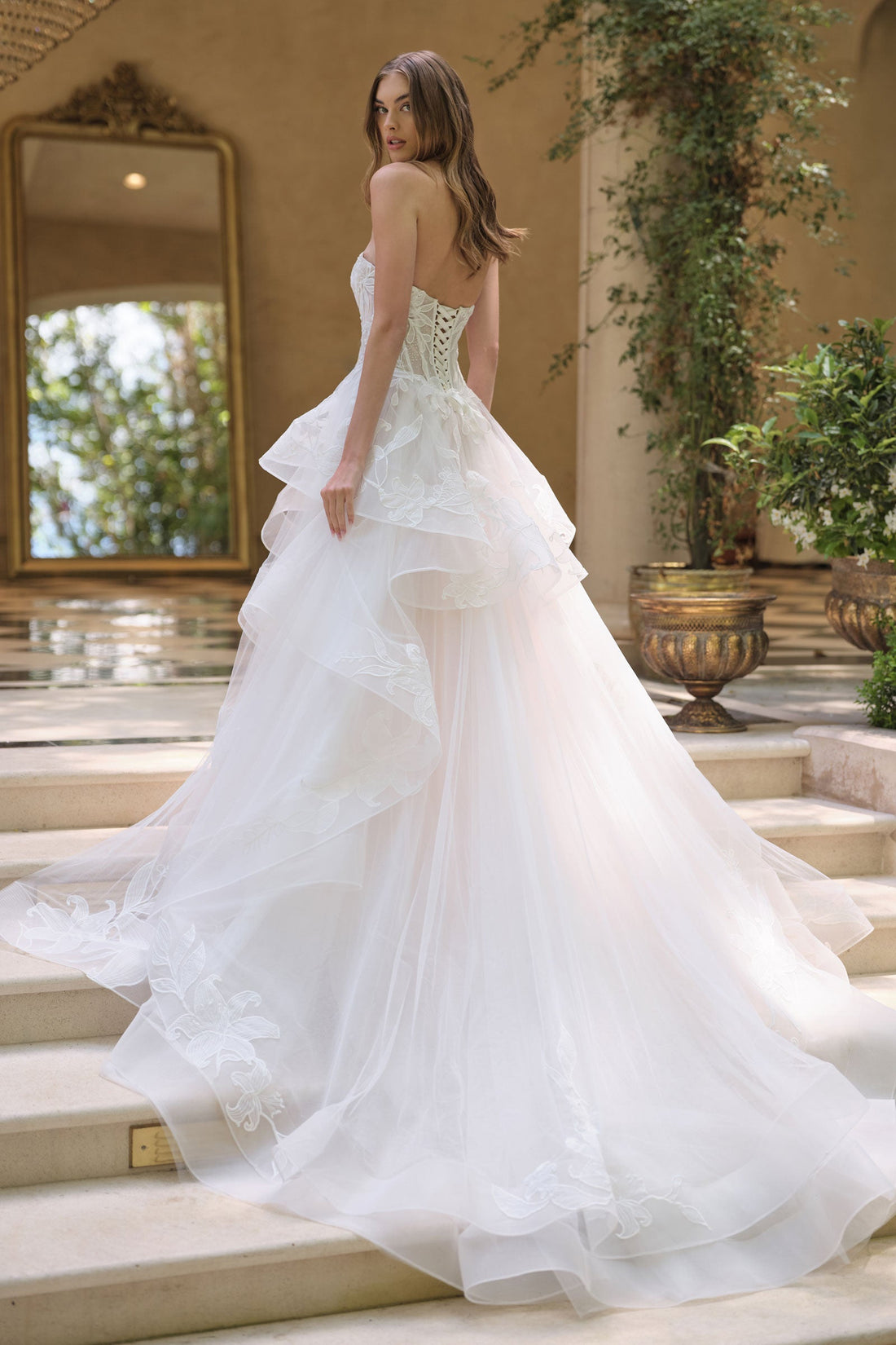Strapless Layered Bridal Gown by Ladivine WL059