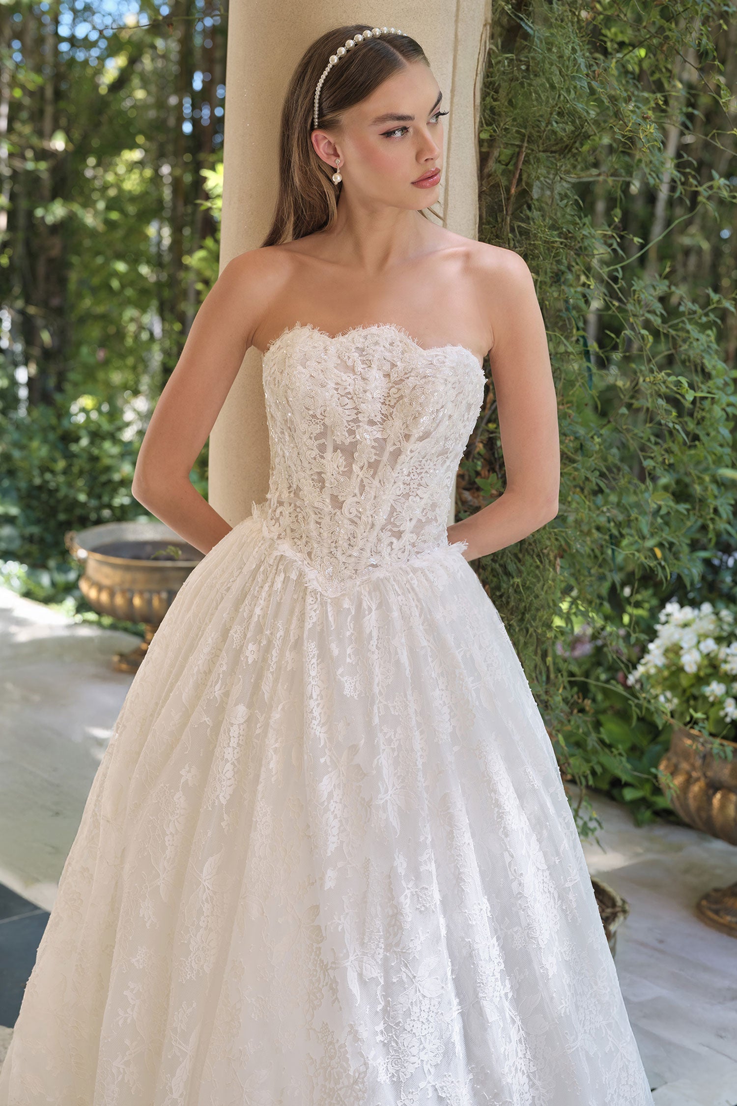 Lace Strapless Bridal Gown by Ladivine WL061 Cinderella Divine