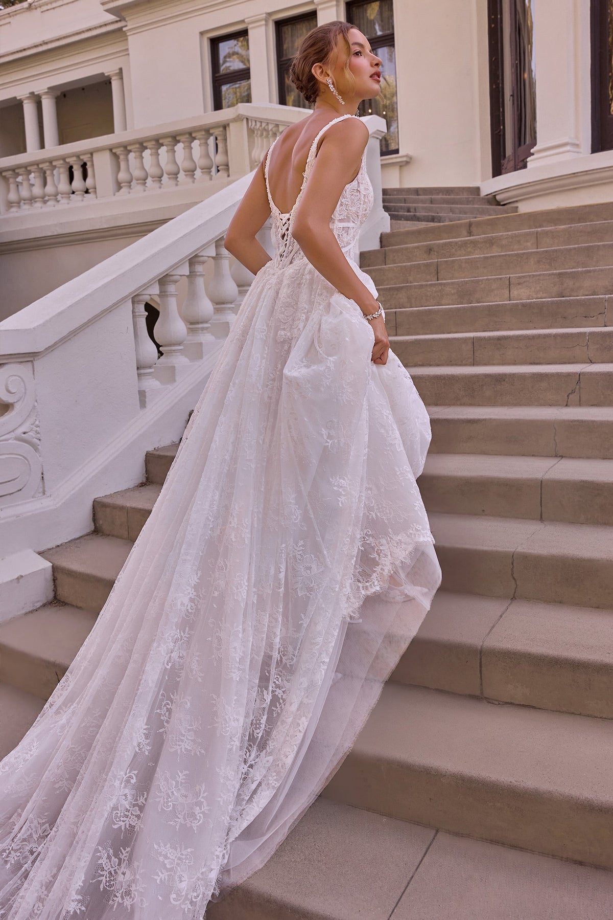 Lace Sleeveless Bridal Formal Gown | Ladivine WL073