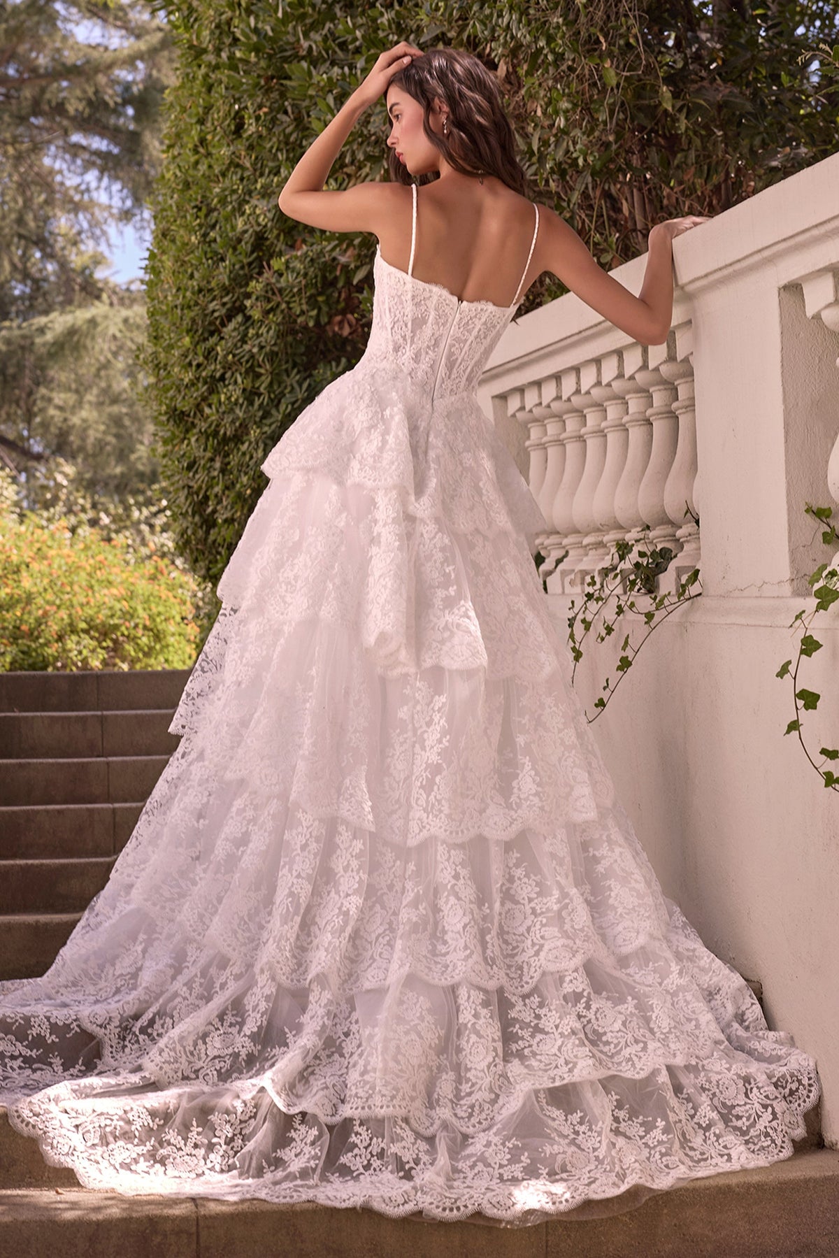 Lace Sleeveless Layered Bridal Gown | Ladivine WL076