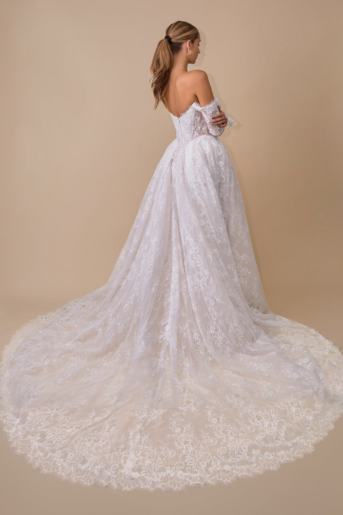 Lace Long-Sleeve Bridal Formal Gown | Ladivine WL079