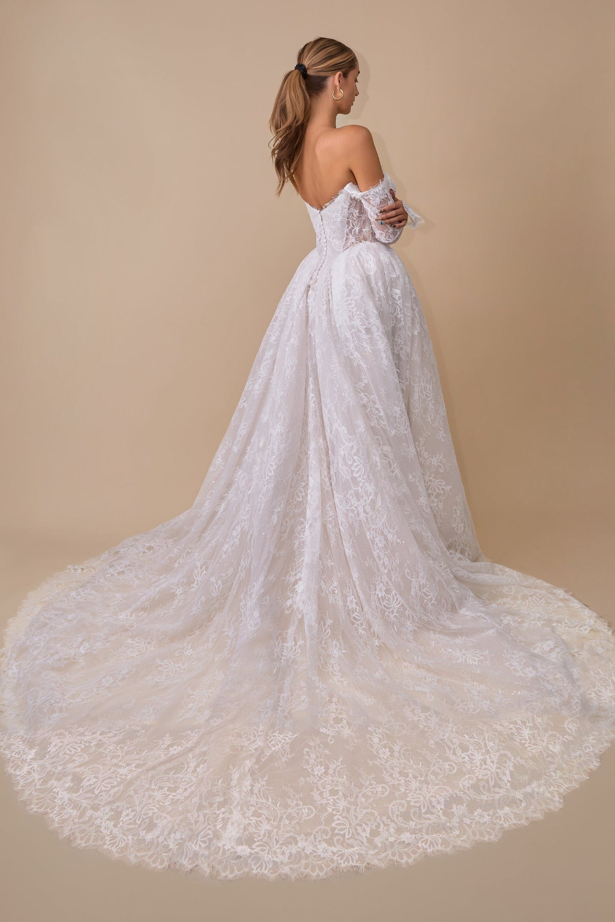 Lace Long-Sleeve Bridal Formal Gown | Ladivine WL079