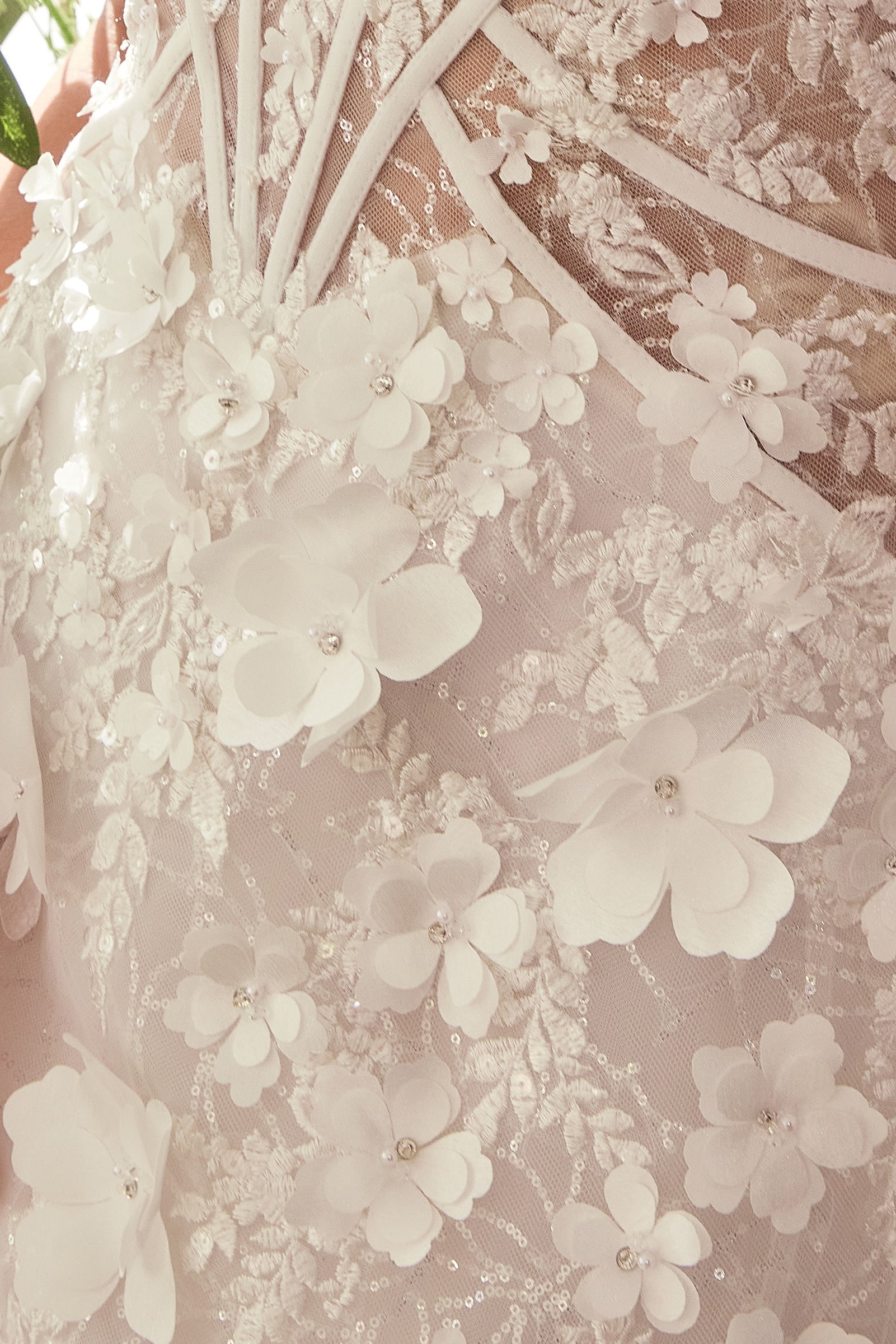 3D Floral Short Strapless Bridal Dress by Ladivine WL083 Cinderella Divine