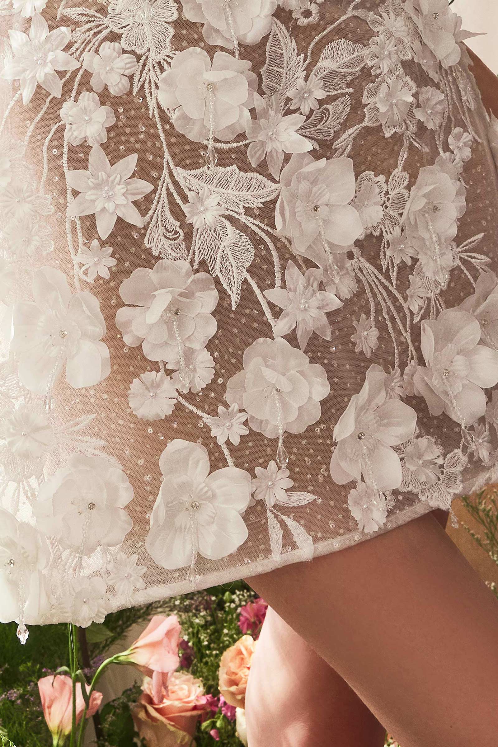 3D Floral Short Strapless Bridal Dress by Ladivine WL085 Cinderella Divine