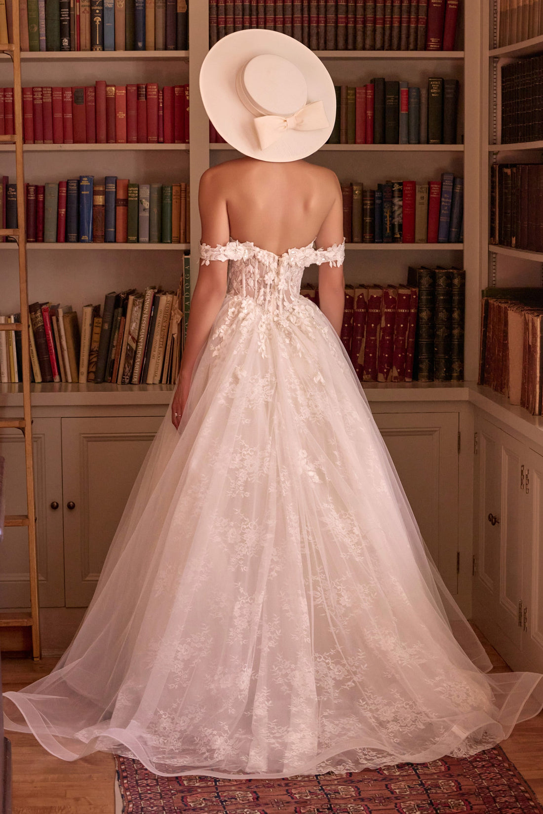 3D Floral Off-the-Shoulder Bridal Gown | Ladivine WL093