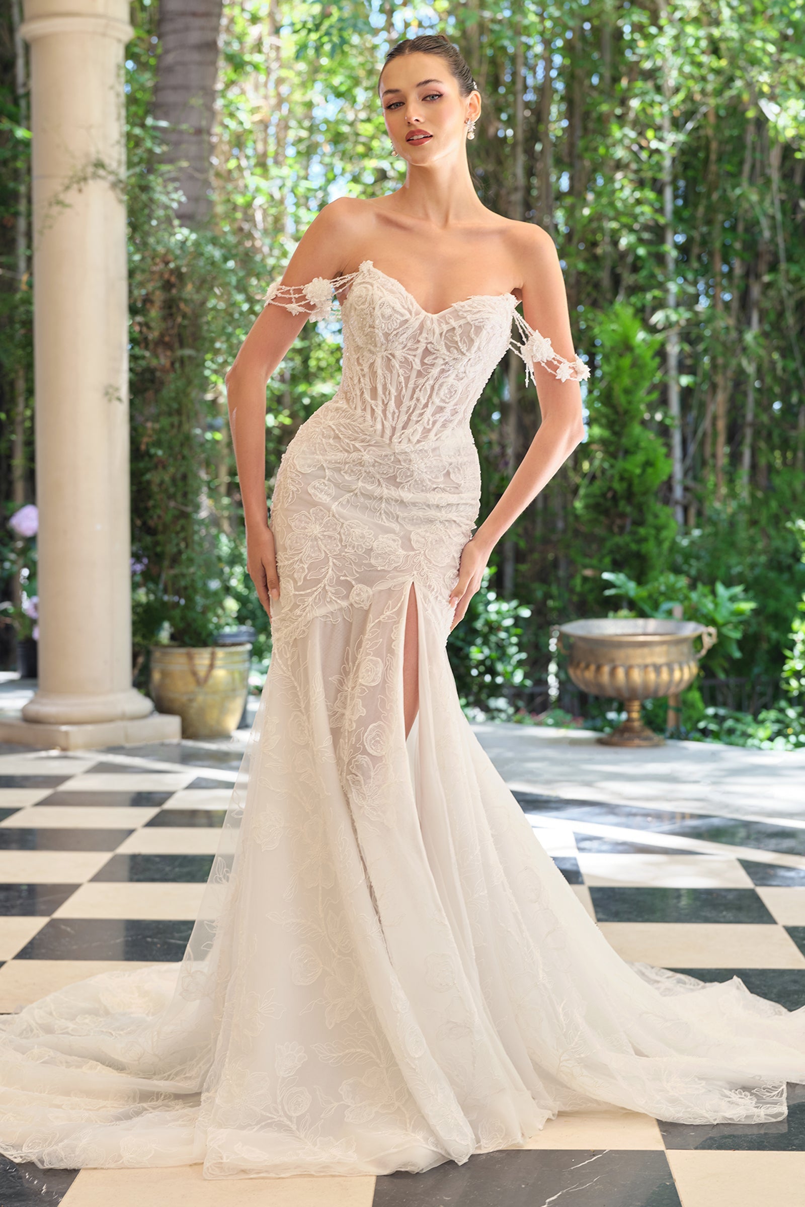 Fitted Off Shoulder Bridal Gown by Ladivine WL099