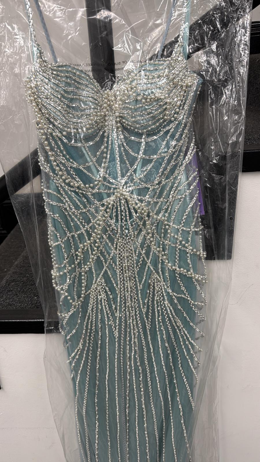 Pearl Beaded Sleeveless Gown by Ladivine CD764 Cinderella Divine