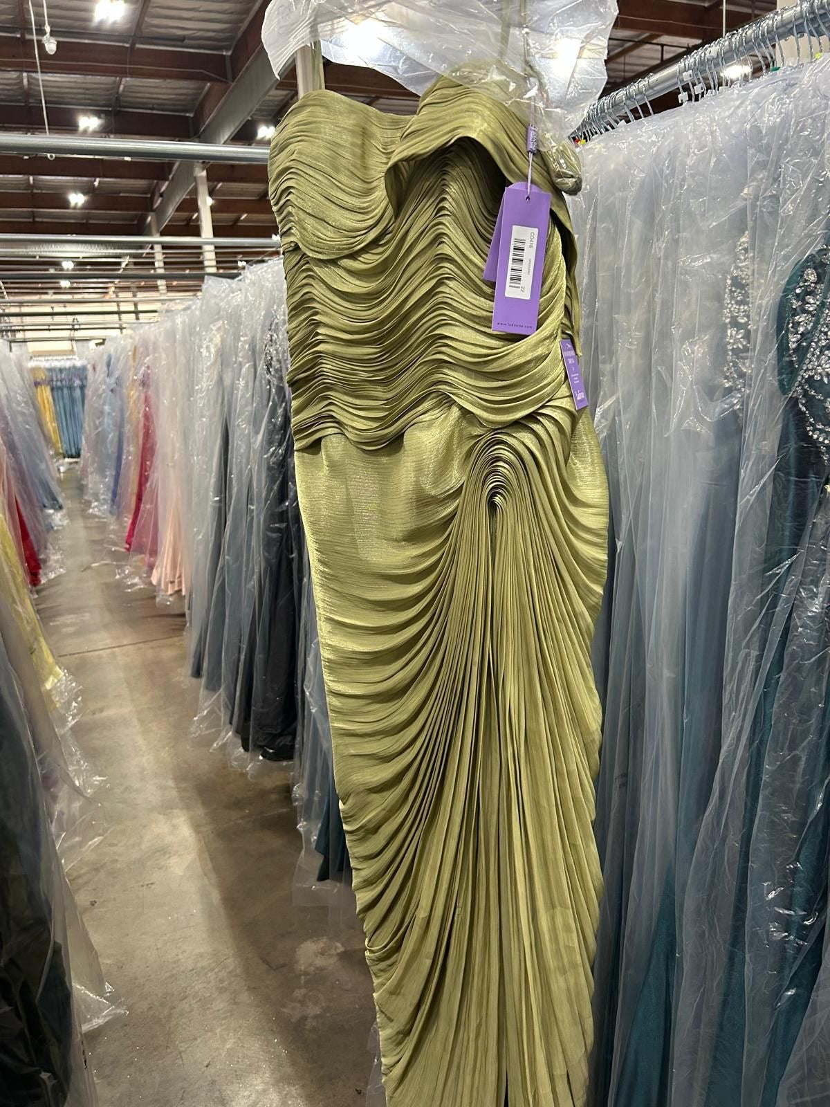 Chiffon Off Shoulder Slit Gown by Ladivine CD416