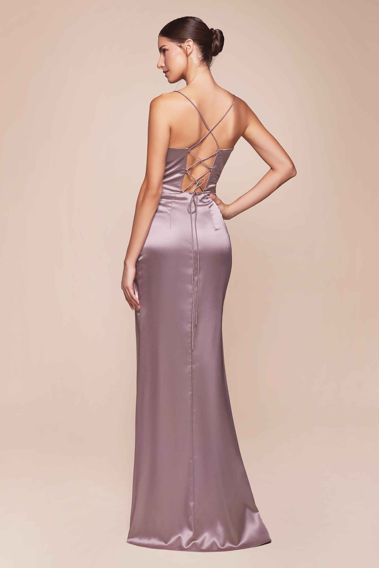 Corset Cowl Satin Gown by Cinderella Divine 7483