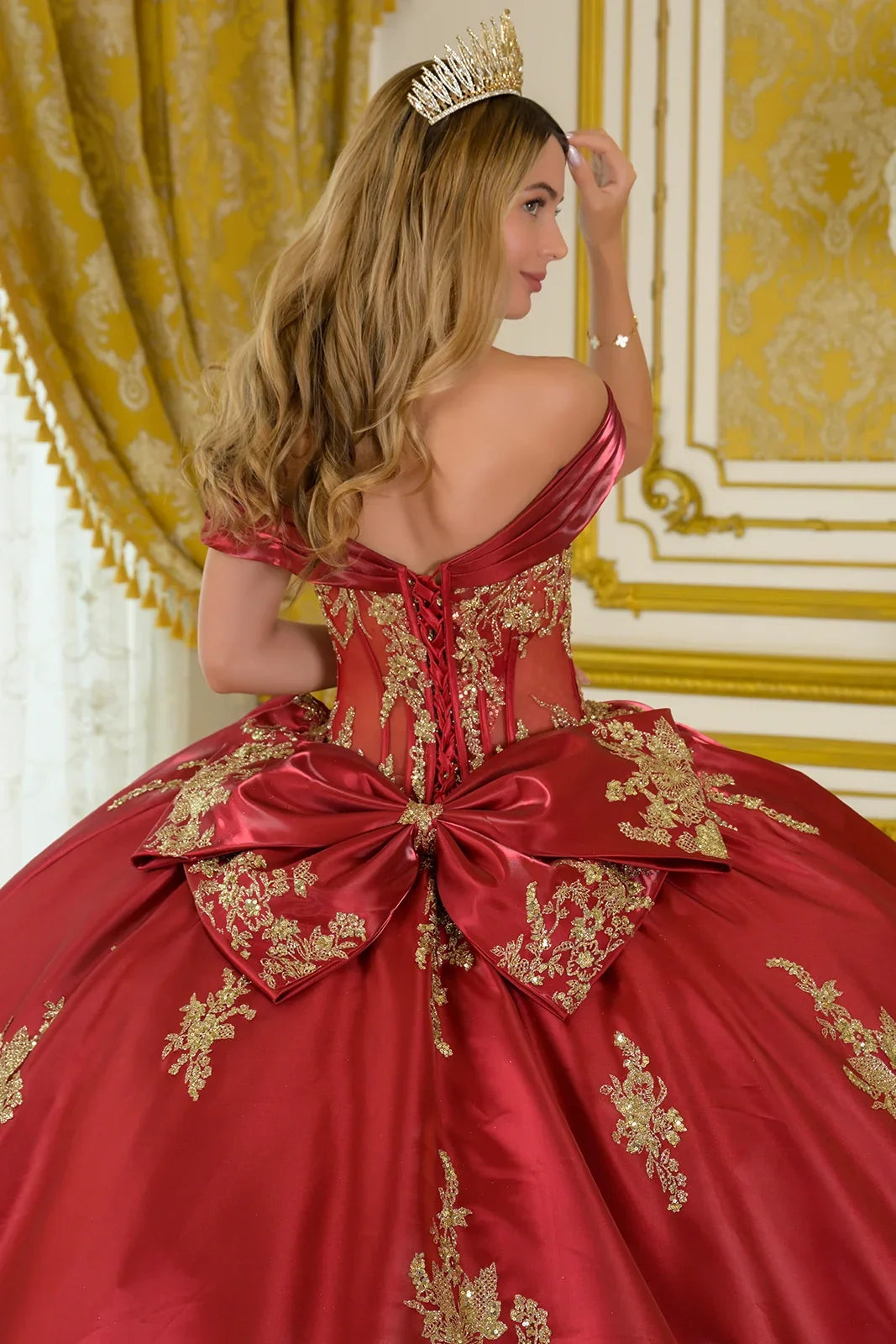 Beaded Off-the-Shoulder Ball Formal Gown | Elizabeth K GL3791