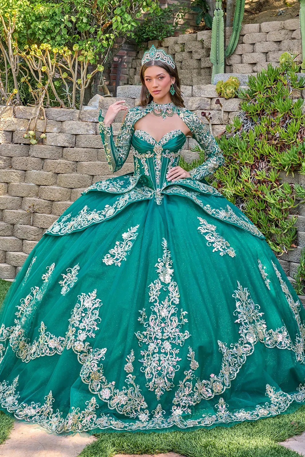 Strapless Bolero Ball Formal Gown | Elizabeth K GL3800