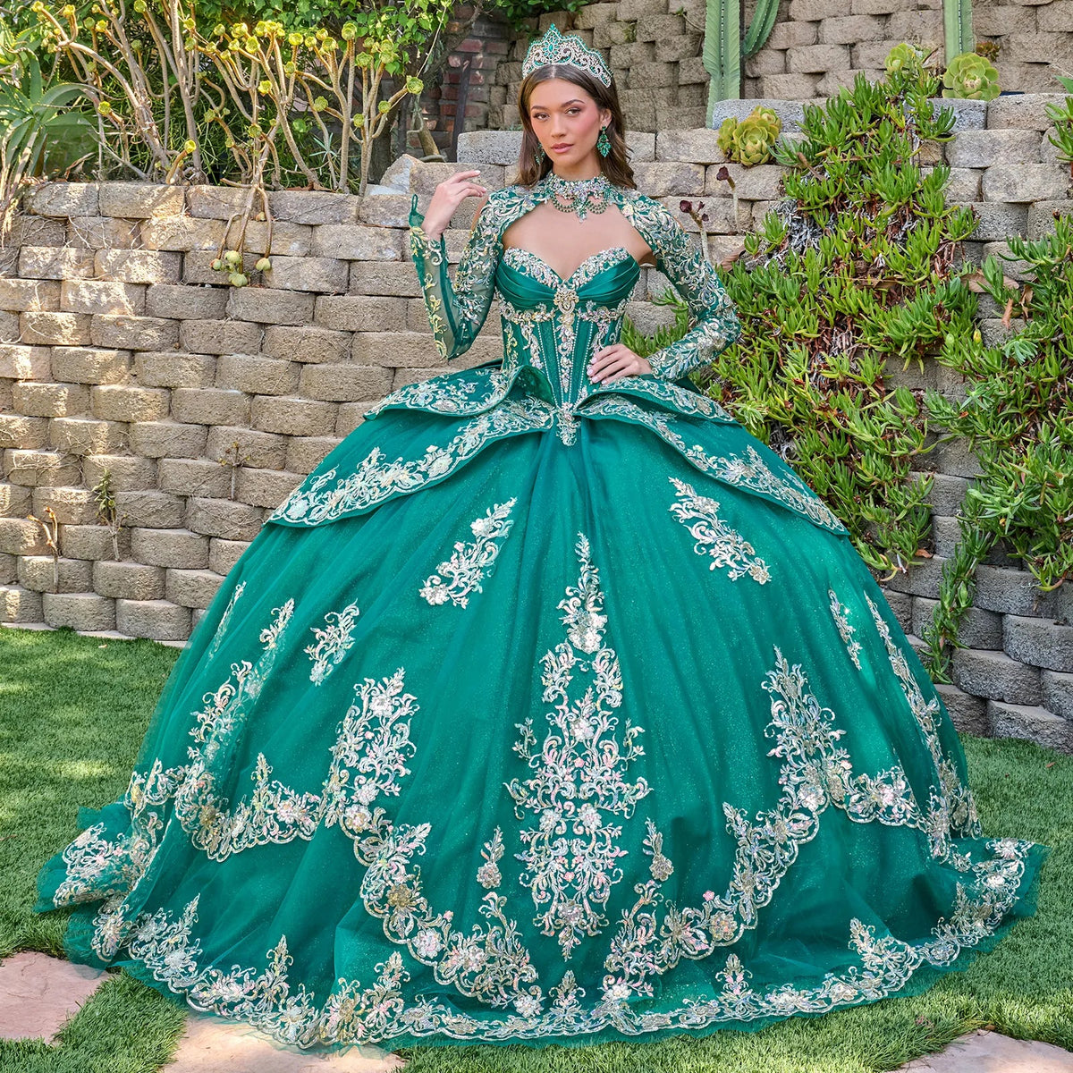 Strapless Bolero Ball Formal Gown | Elizabeth K GL3800