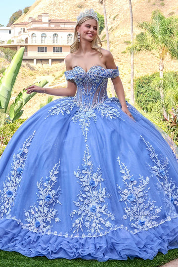 Off-the-Shoulder Ruffled Ball Formal Gown | Elizabeth K GL3812