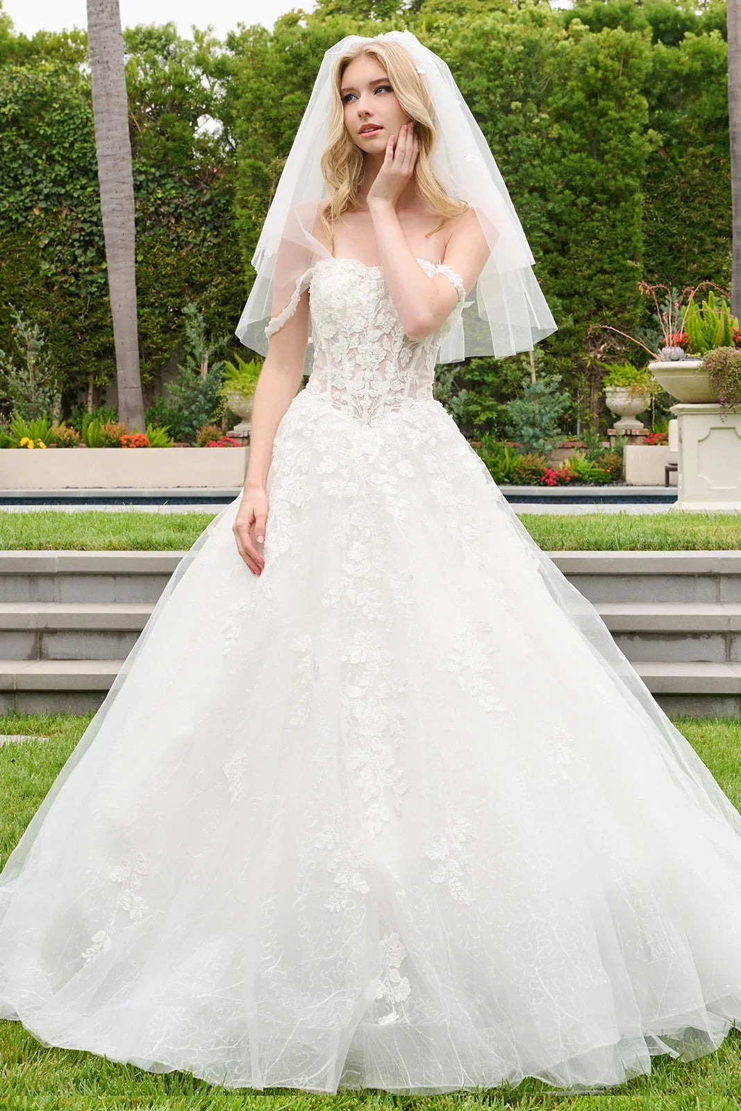 Off-the-Shoulder A-Line Bridal Formal Gown | Elizabeth K GL3839