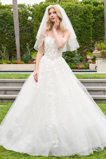 Off-the-Shoulder A-Line Bridal Formal Gown | Elizabeth K GL3839