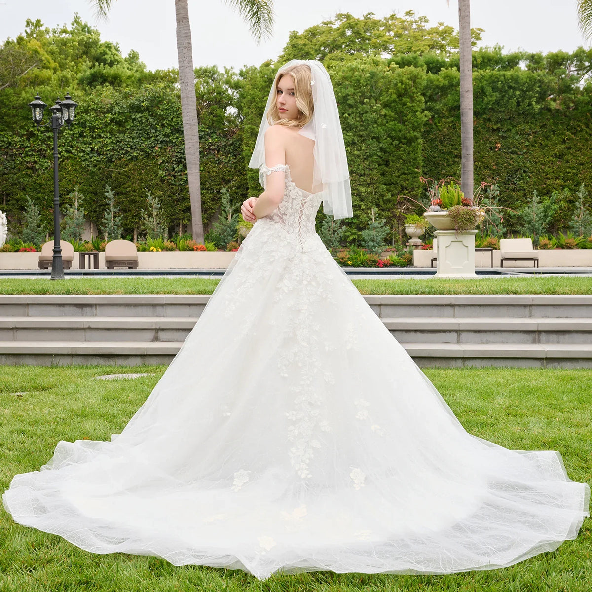 Off-the-Shoulder A-Line Bridal Formal Gown | Elizabeth K GL3839