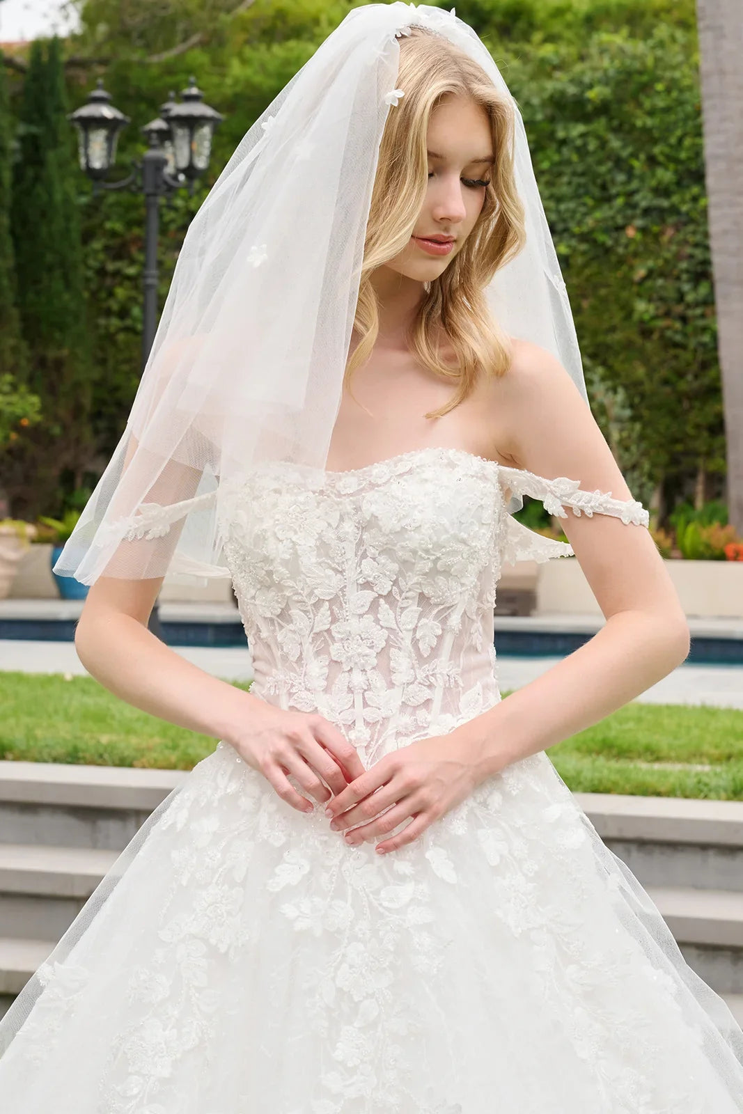 Off-the-Shoulder A-Line Bridal Formal Gown | Elizabeth K GL3839