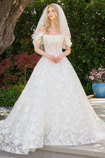 Cold Shoulder A-Line Bridal Gown | Elizabeth K GL3840