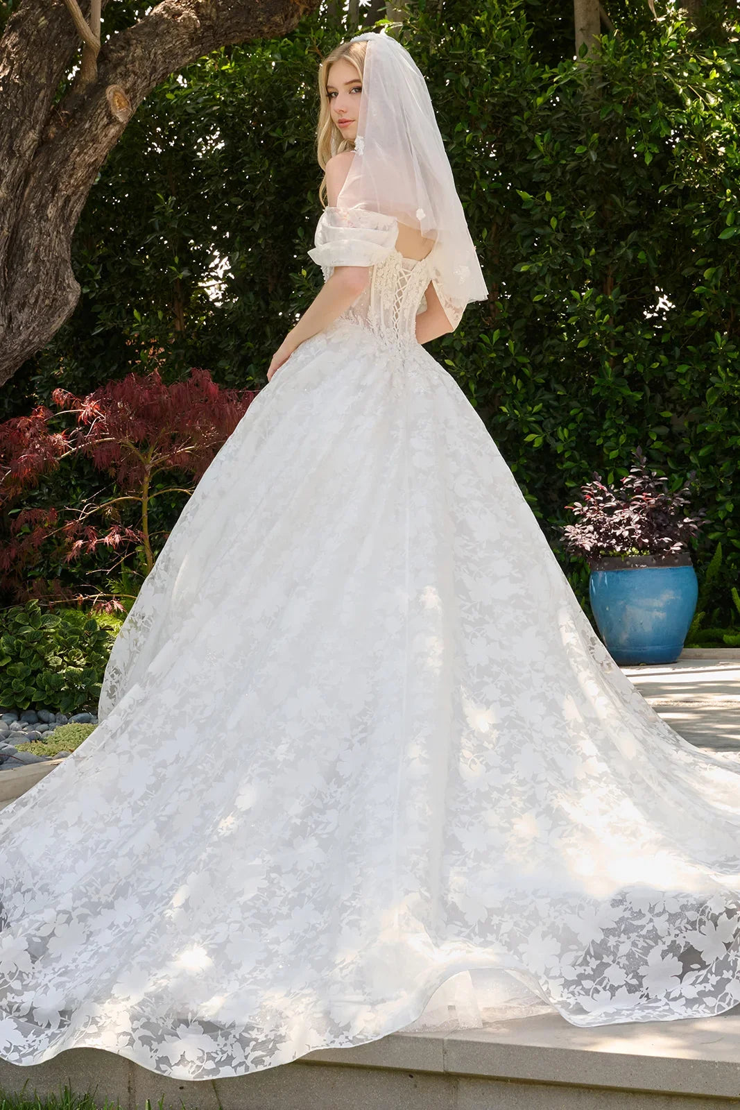 Cold Shoulder A-Line Bridal Gown | Elizabeth K GL3840
