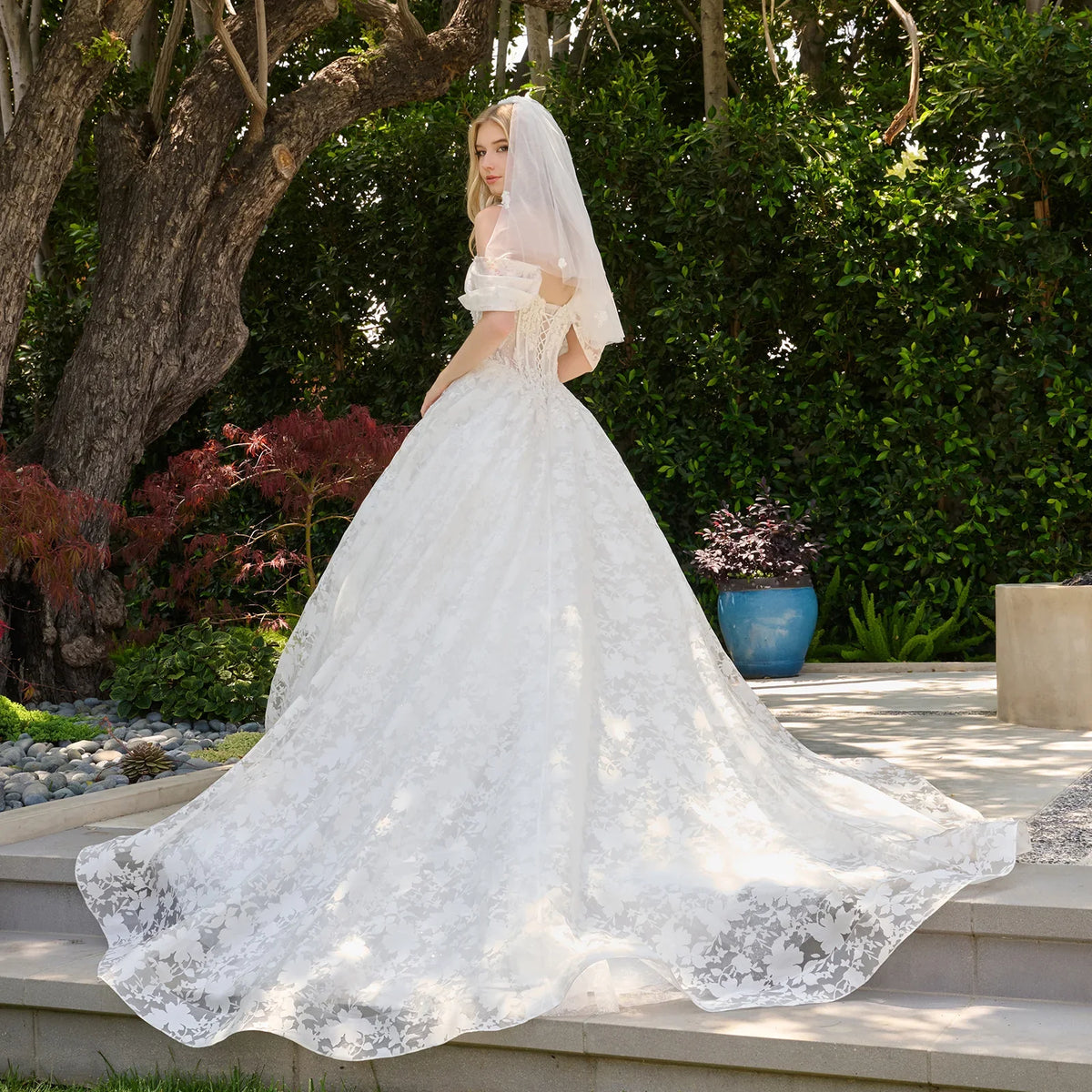 Cold Shoulder A-Line Bridal Gown | Elizabeth K GL3840