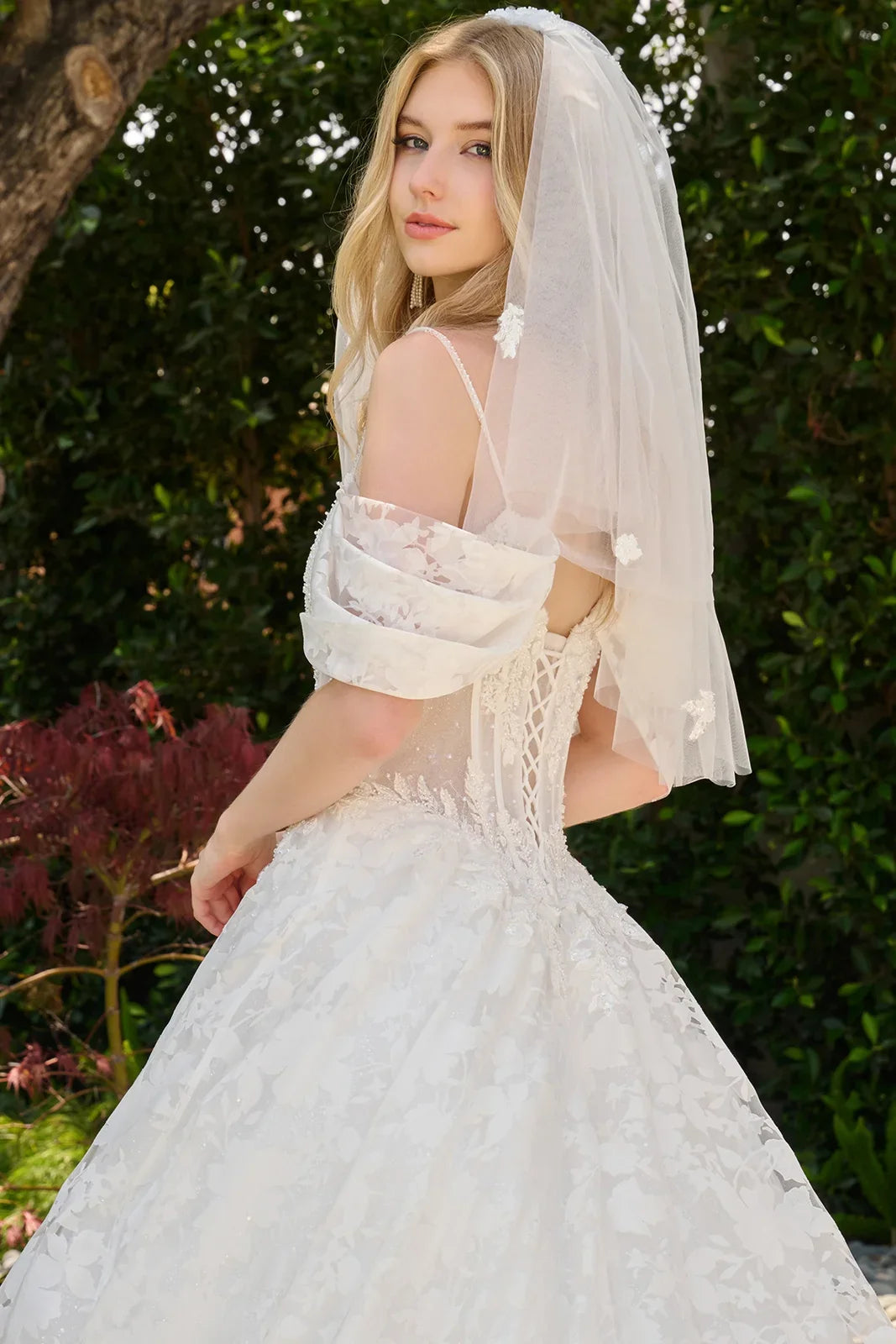 Cold Shoulder A-Line Bridal Gown | Elizabeth K GL3840