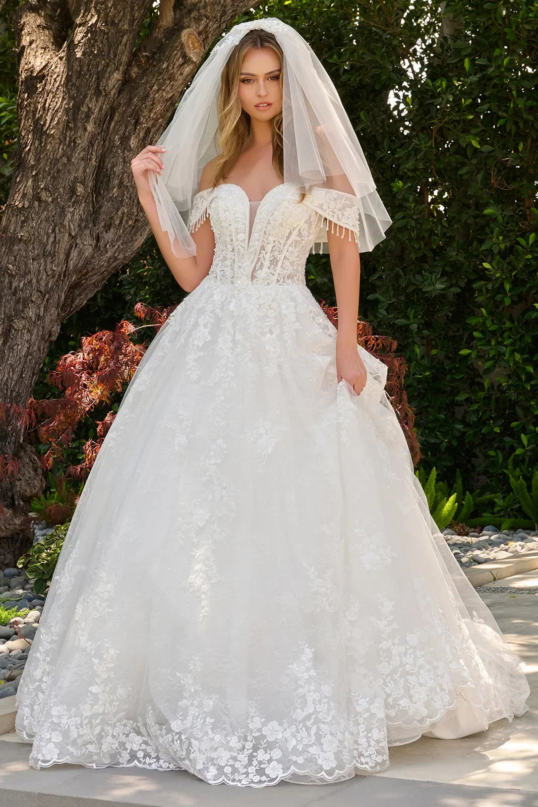 Off-the-Shoulder A-Line Bridal Formal Gown | Elizabeth K GL3841