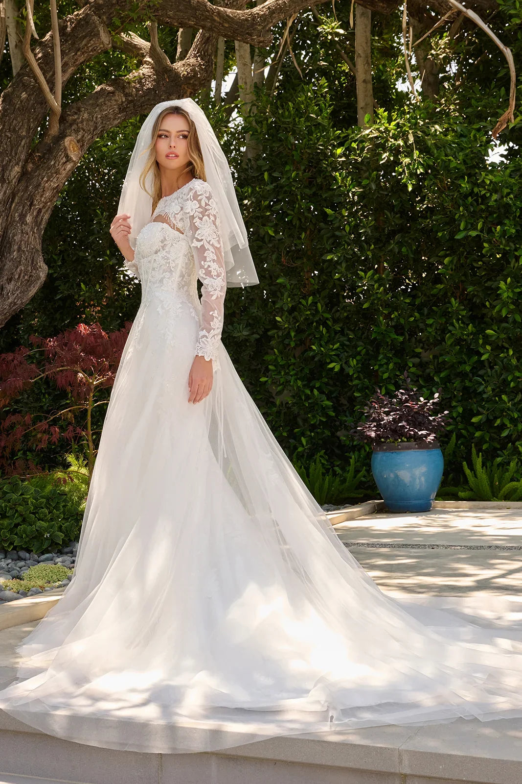 Strapless Bolero Bridal Formal Gown | Elizabeth K GL3842